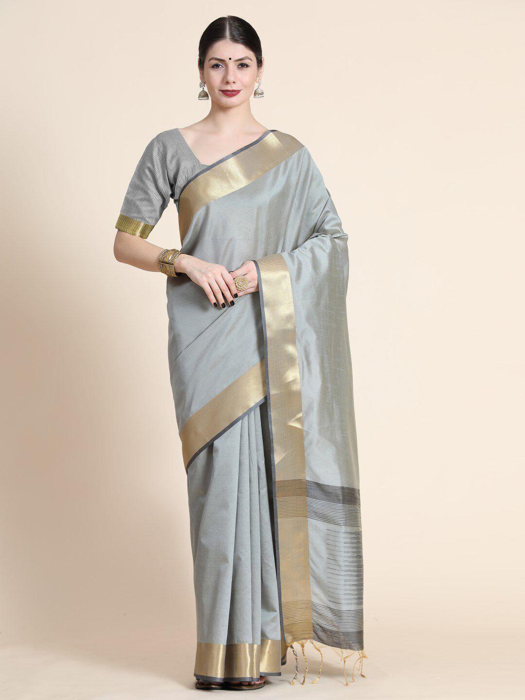 vishnu weaves  zari mysore silk saree with tassels