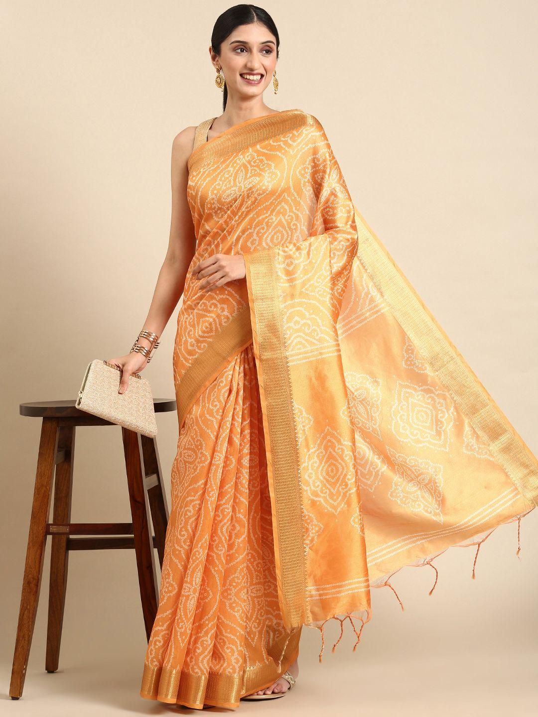 vishnu weaves bandhani zari saree