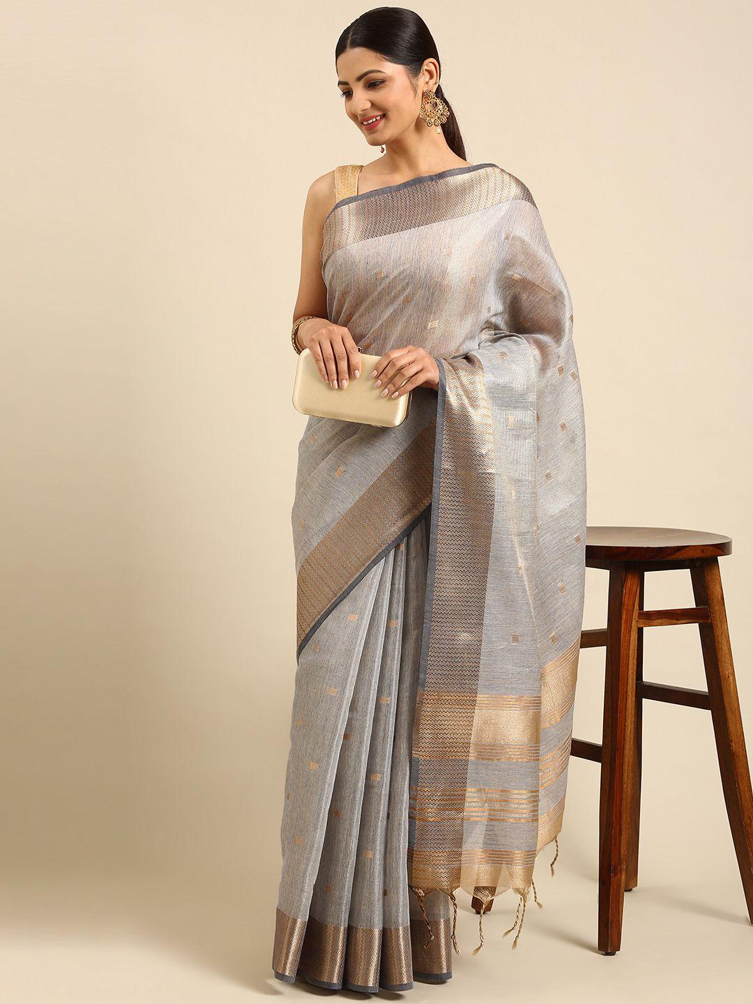 vishnu weaves blue woven design zari tissue maheshwari saree