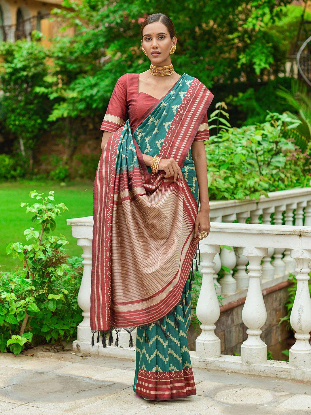 vishnu weaves ethnic motif printed bhagalpuri saree