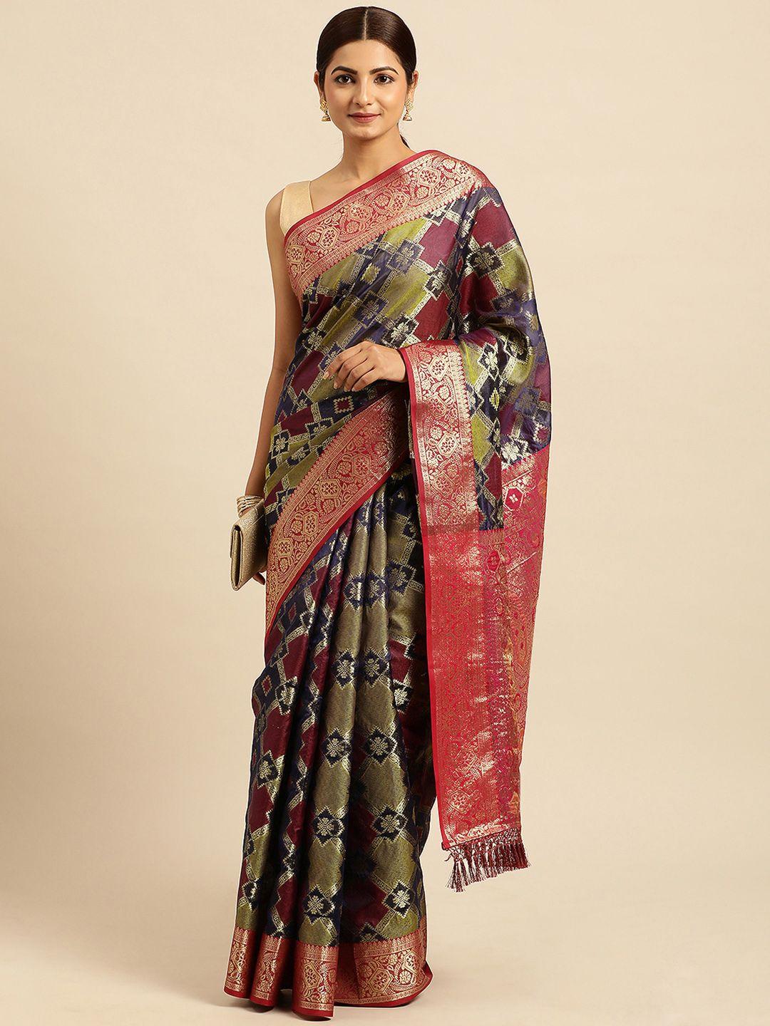 vishnu weaves ethnic motifs zari banarasi saree