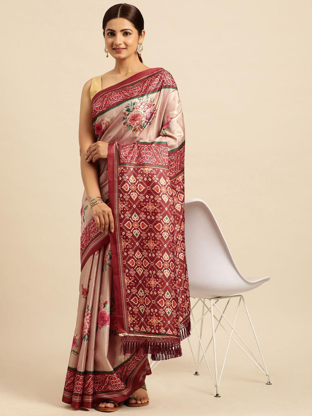 vishnu weaves floral phulkari silk cotton patola saree