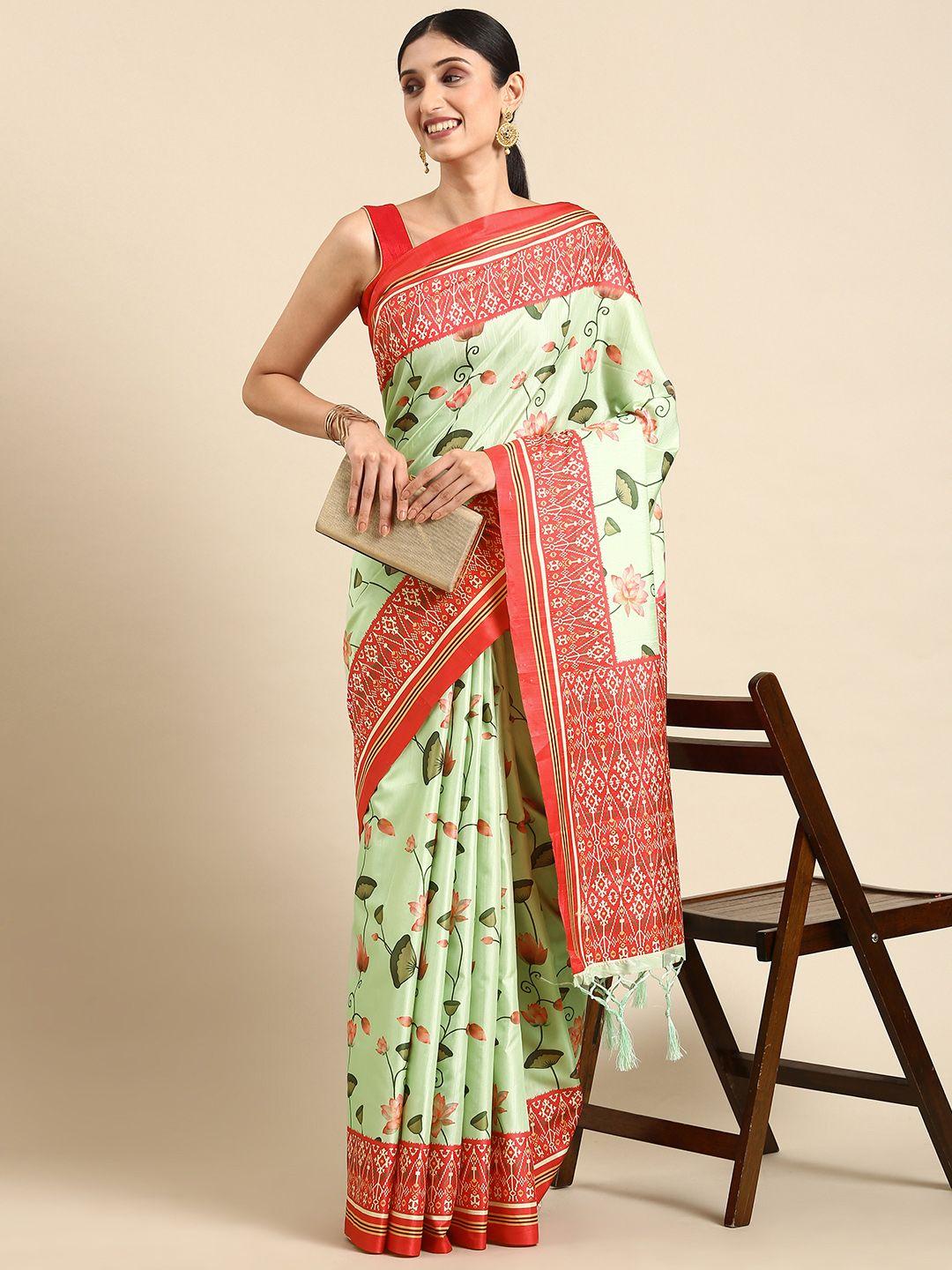 vishnu weaves floral silk cotton patola saree