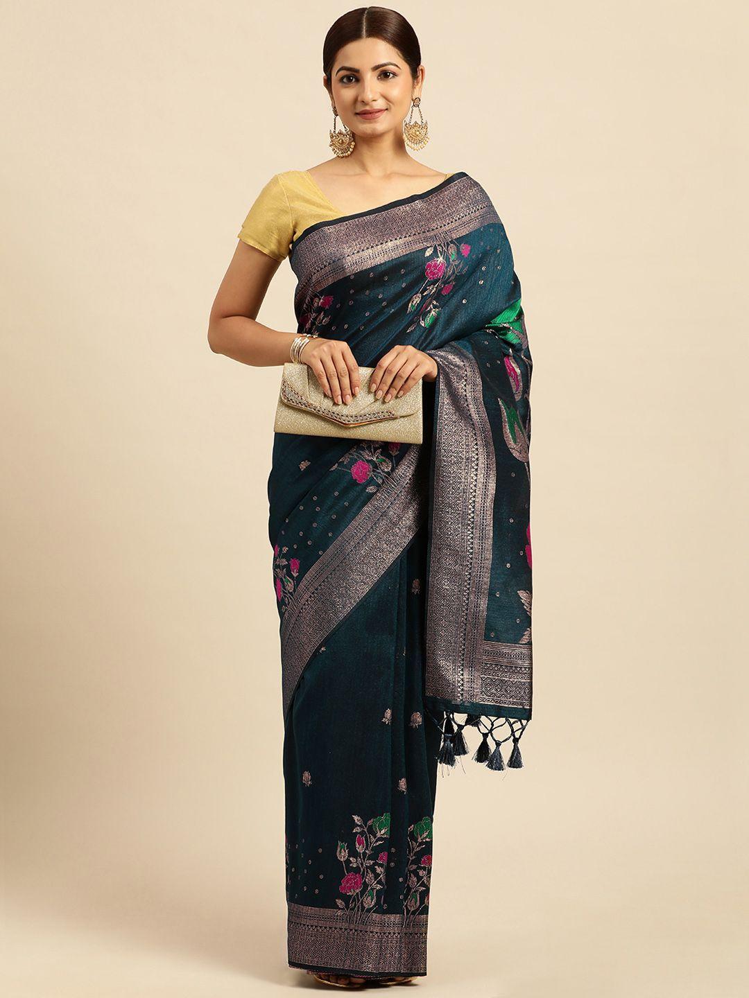 vishnu weaves floral zari banarasi saree