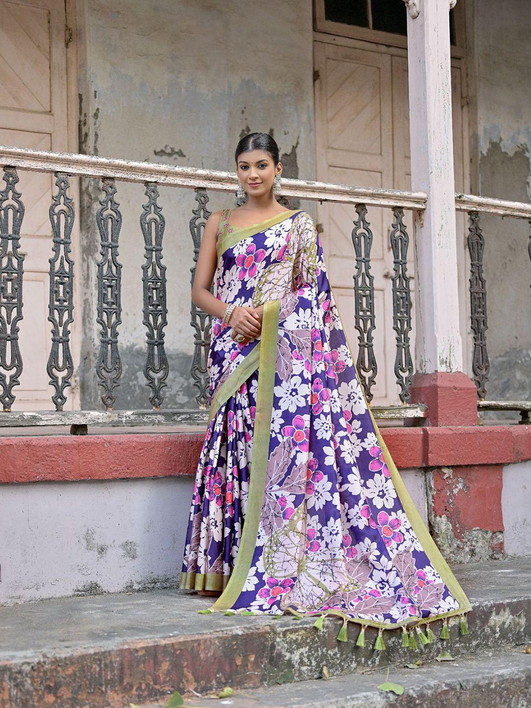 vishnu weaves floral zari jamdani saree