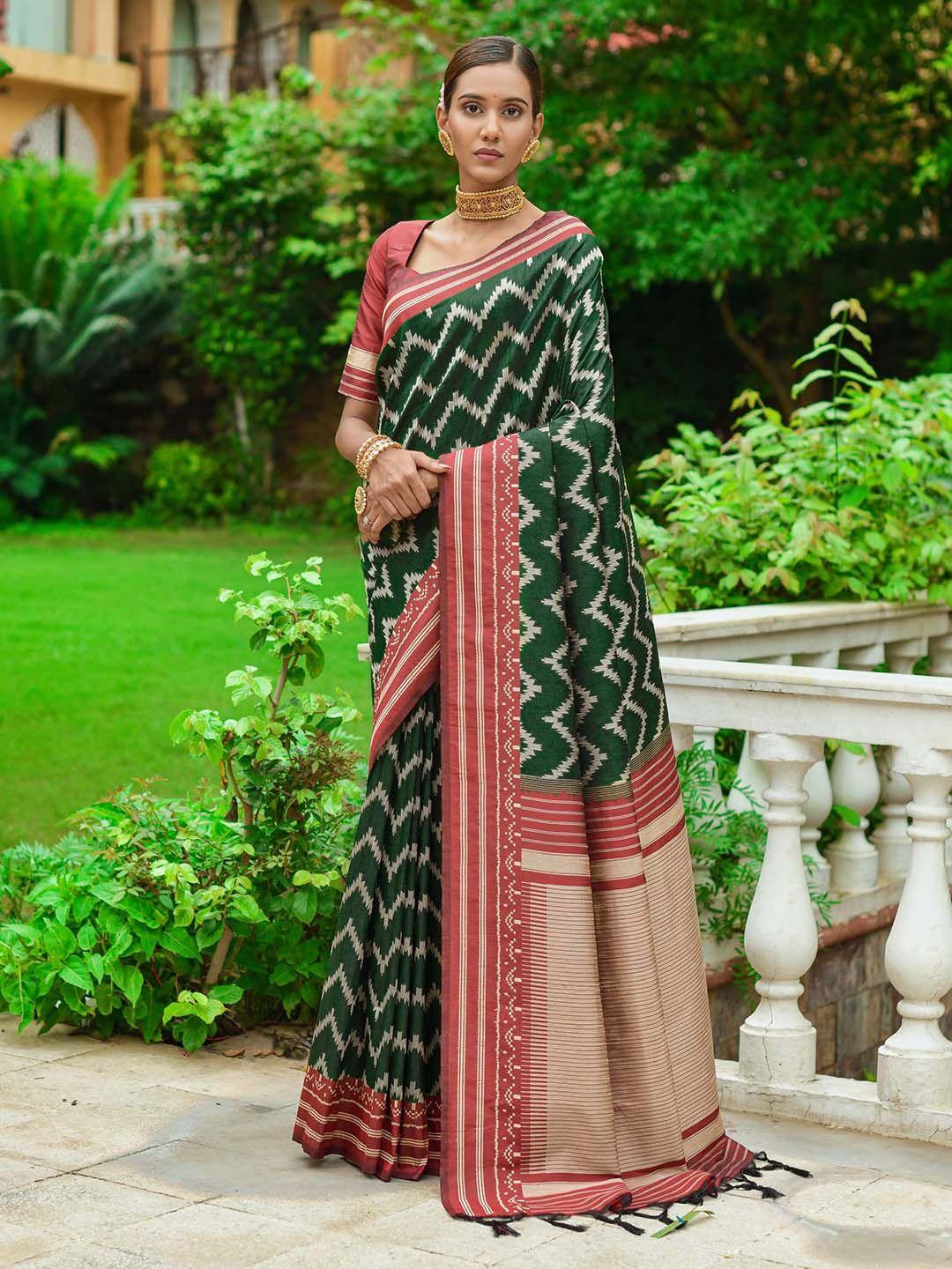 vishnu weaves striped woven design zari bhagalpuri saree