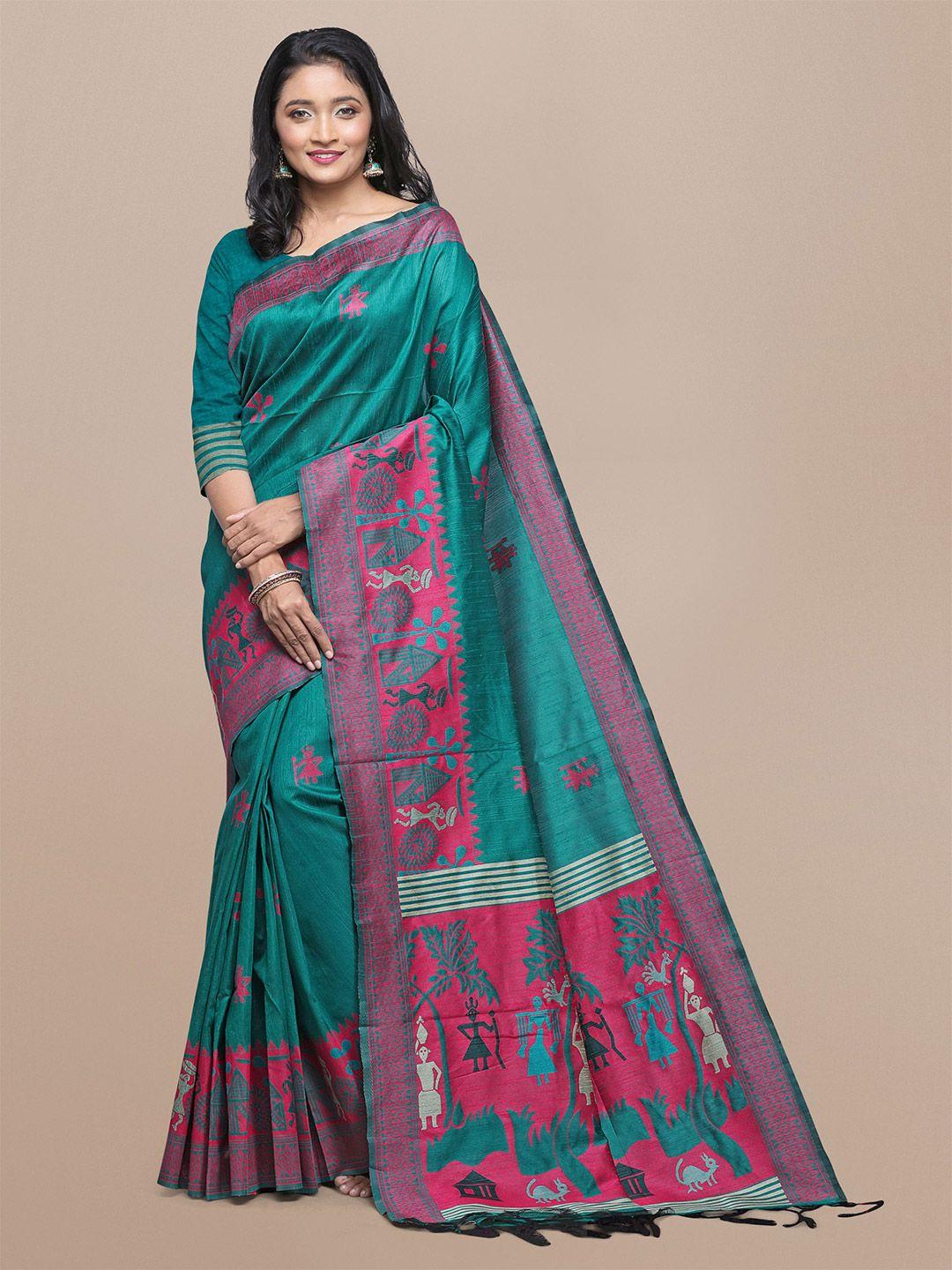 vishnu weaves warli woven design bhagalpuri saree