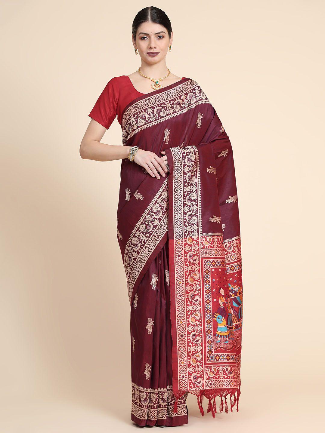 vishnu weaves woven design zari bhagalpuri saree