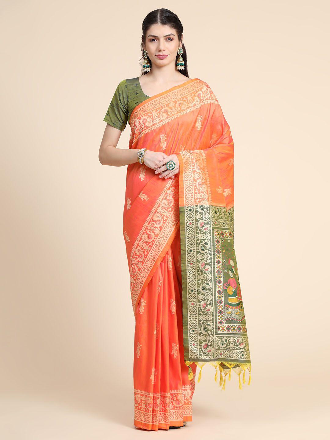 vishnu weaves woven design zari bhagalpuri saree