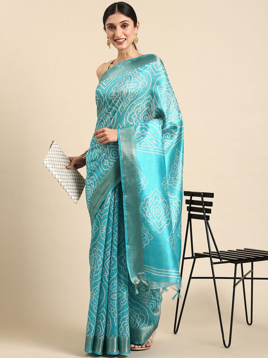 vishnu weaves zari bandhani saree