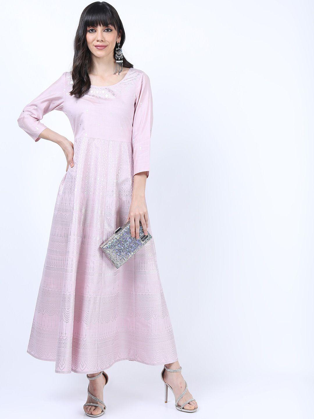 vishudh pink ethnic maxi dress