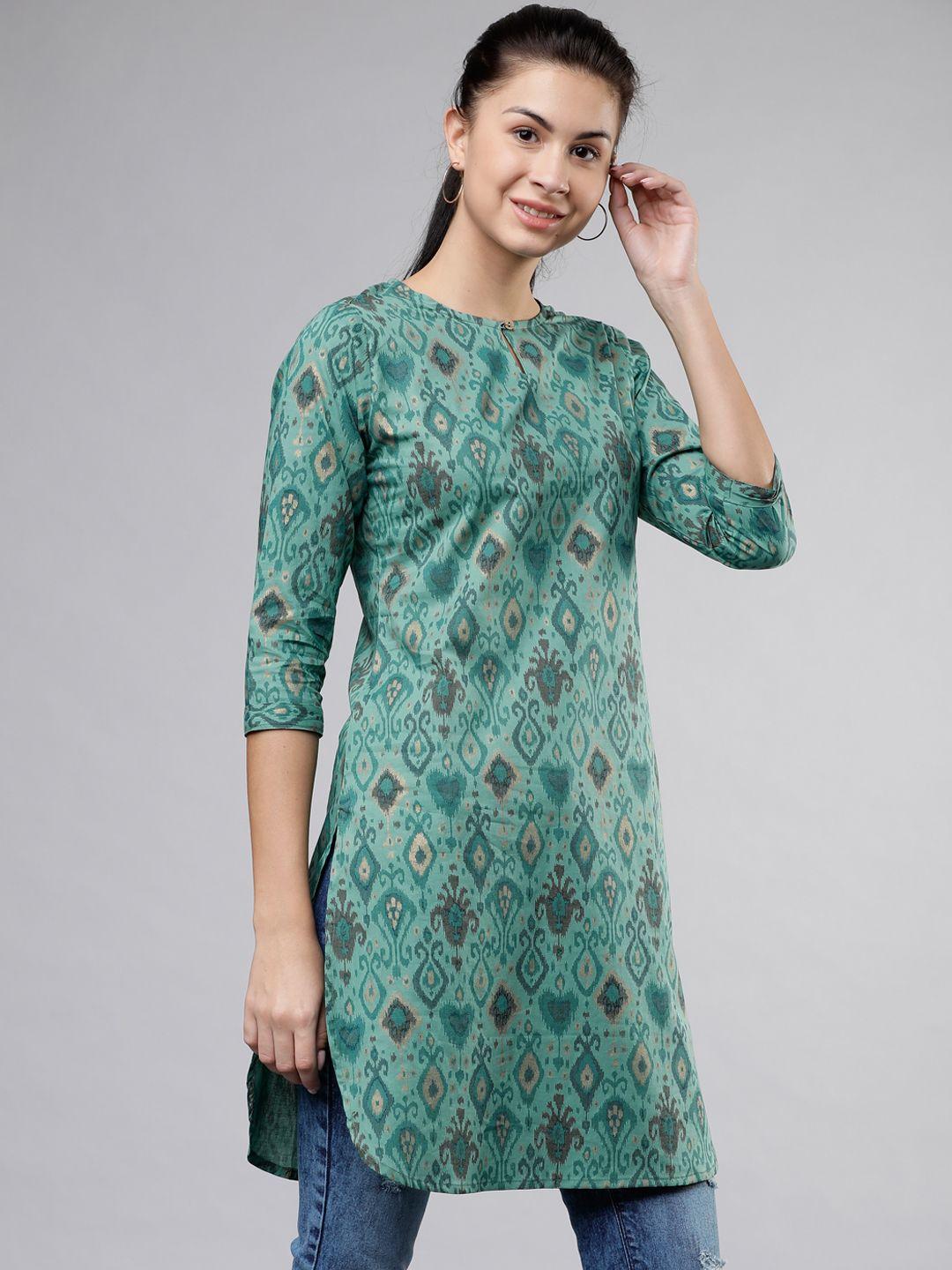 vishudh  printed curved hem tunic