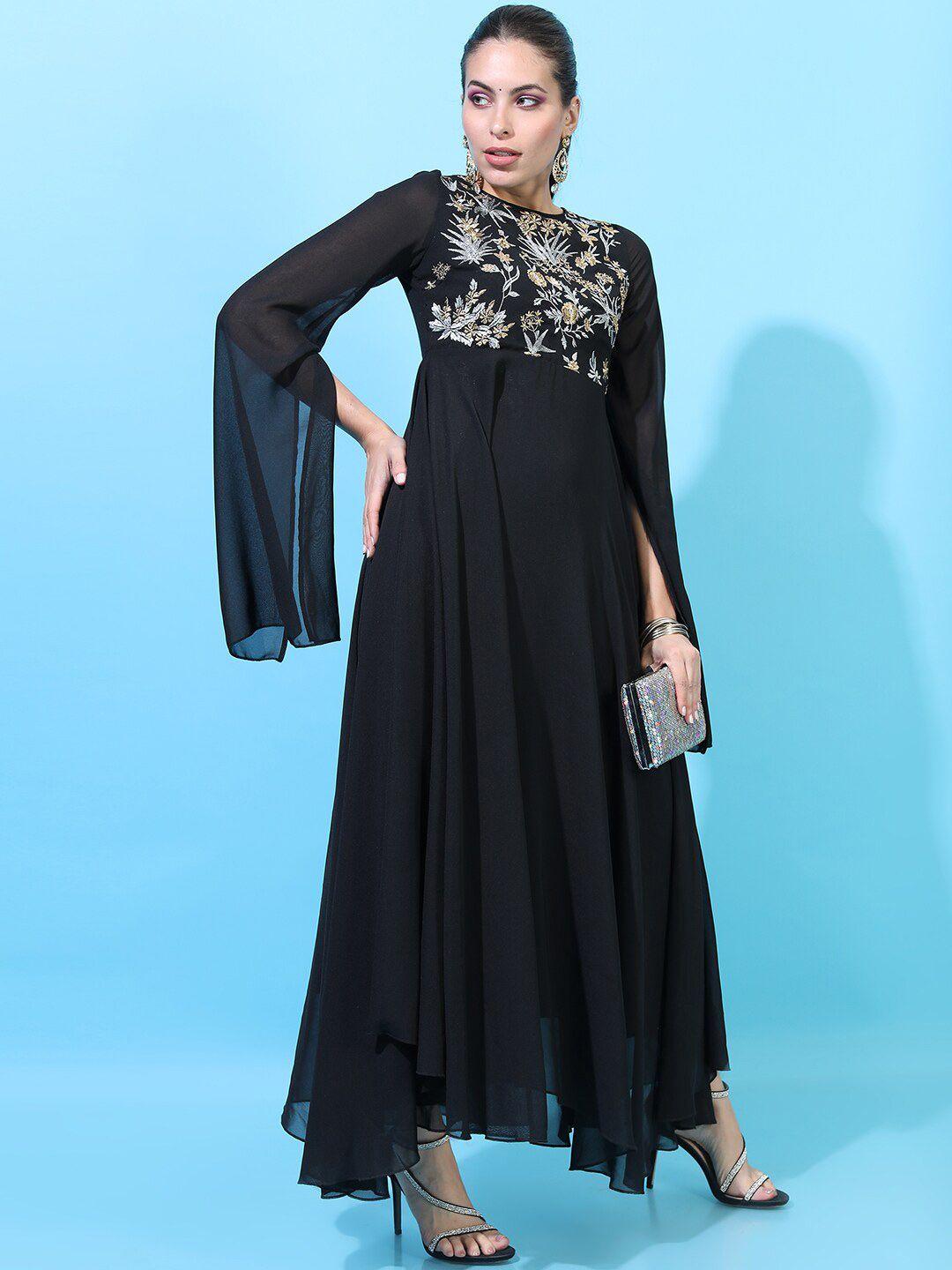 vishudh black maxi dress