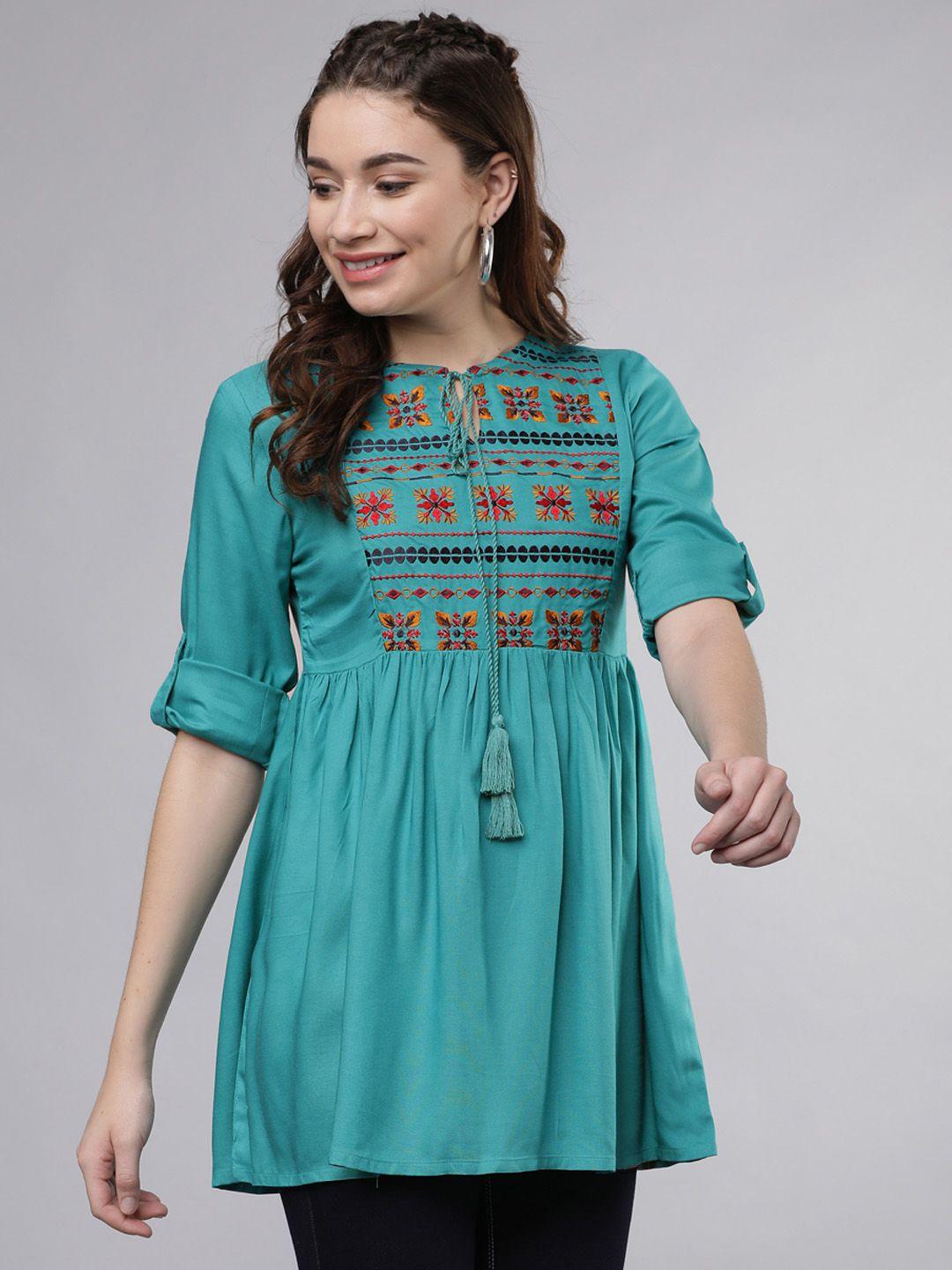 vishudh blue solid tunic