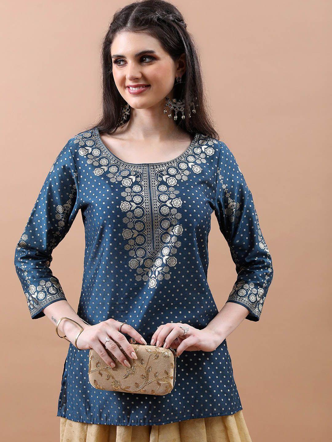 vishudh ethnic motifs printed straight kurti