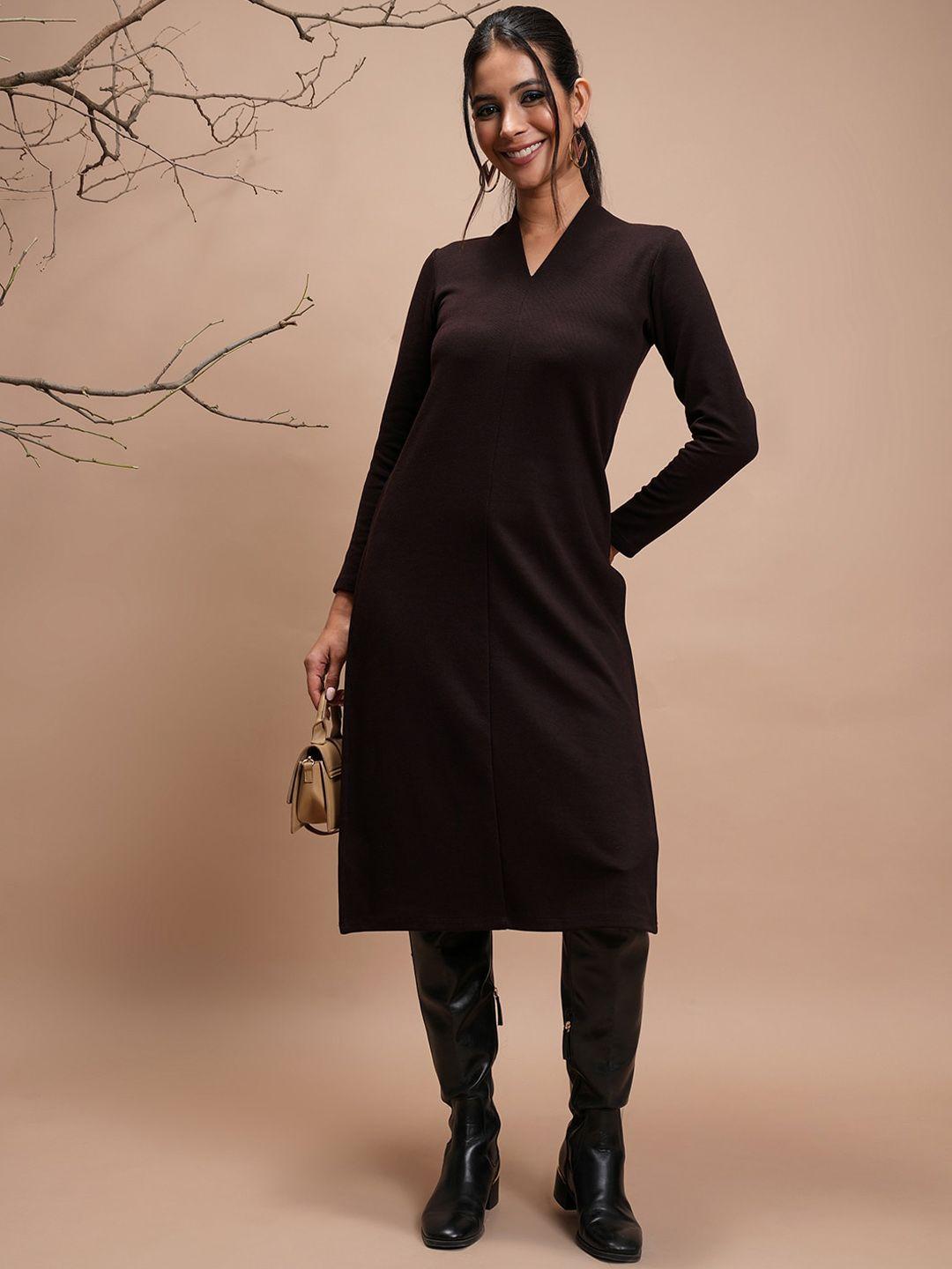 vishudh women coffee brown kurta