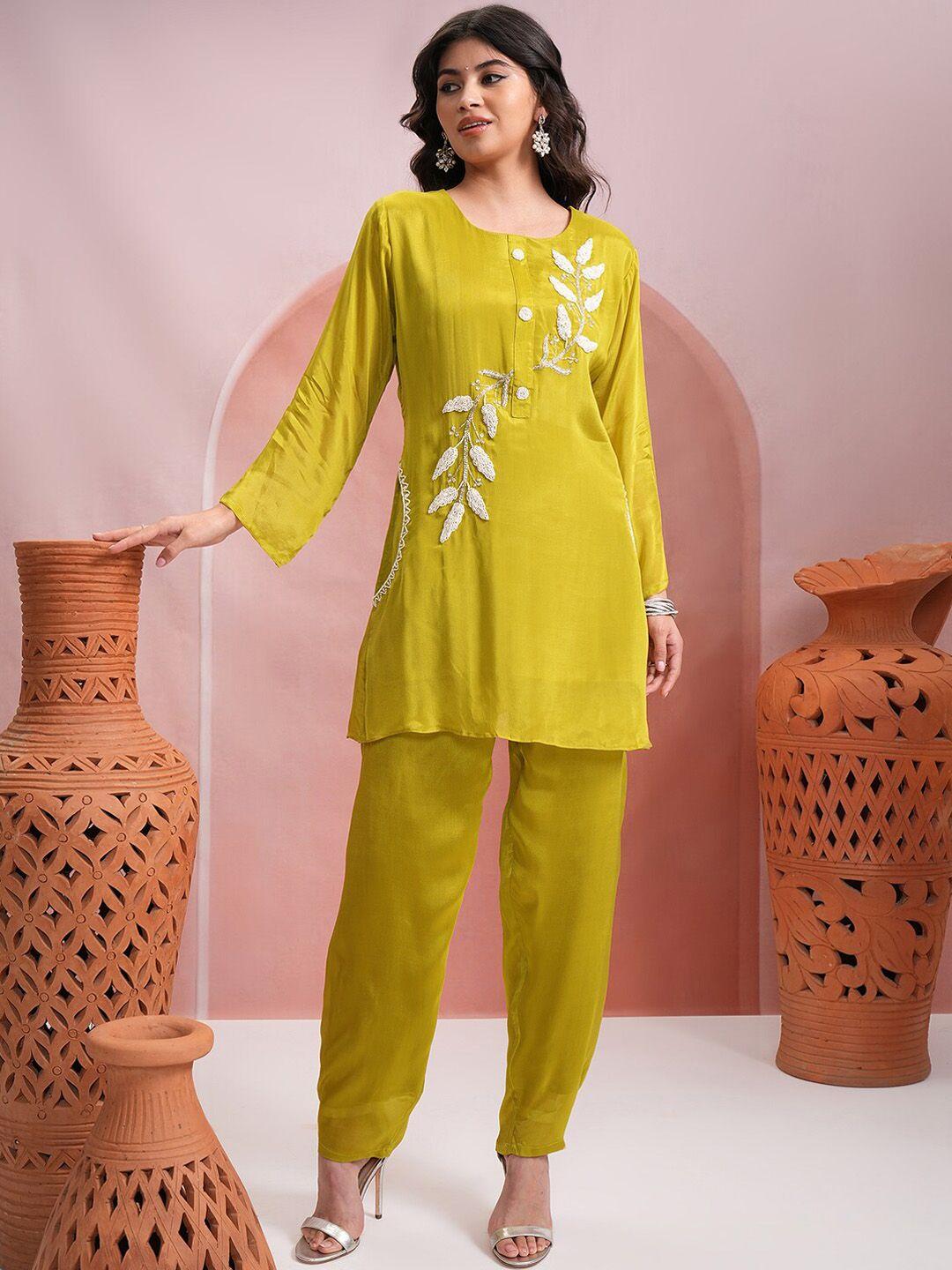 vishudh women embroidered pure cotton kurti with salwar