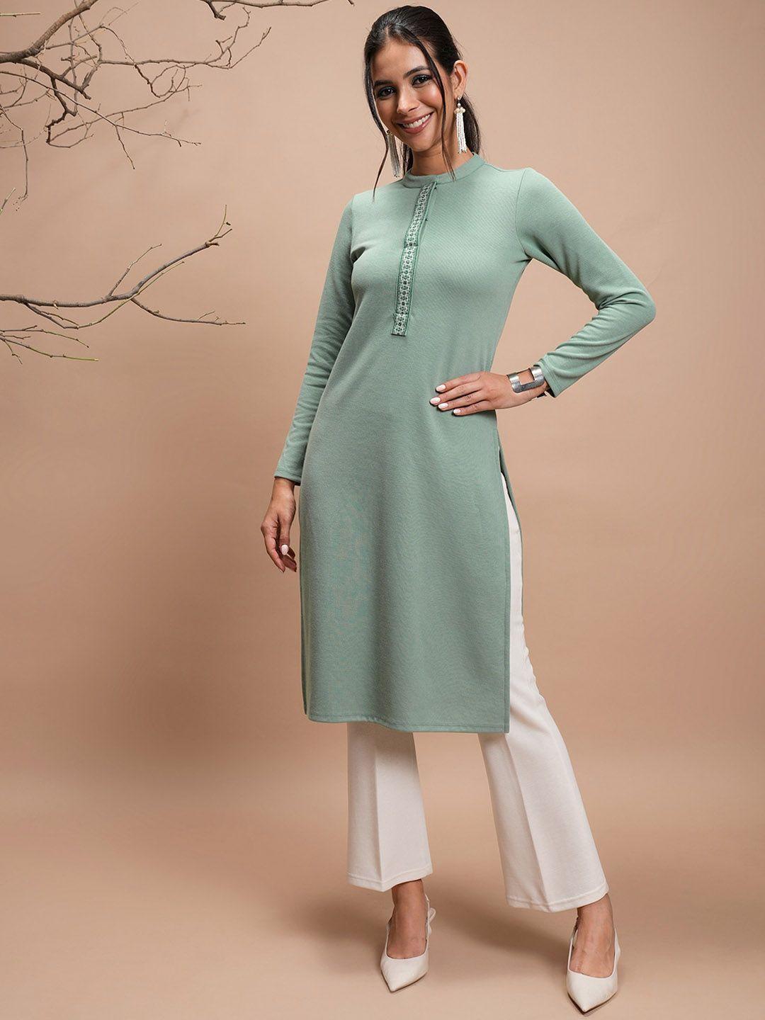 vishudh women green kurta