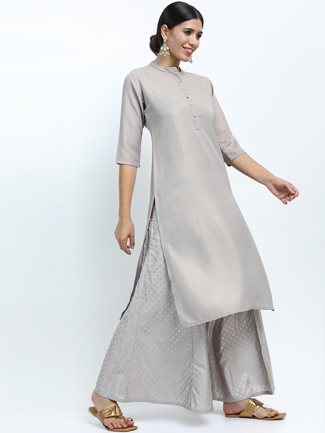 vishudh women grey kurta