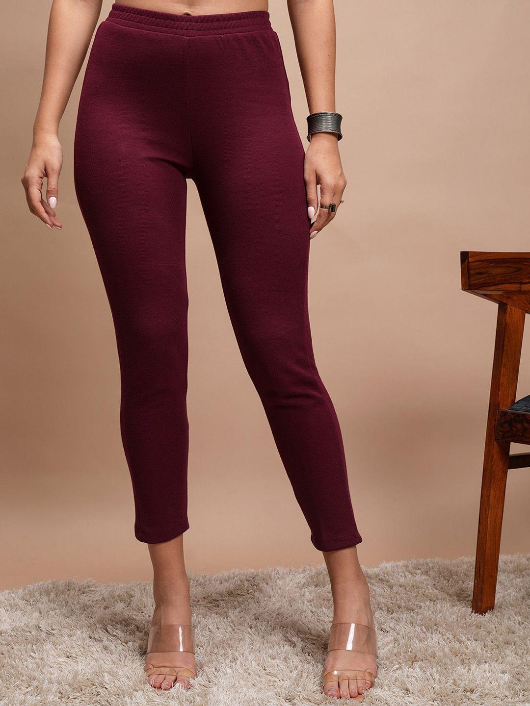 vishudh women maroon trousers