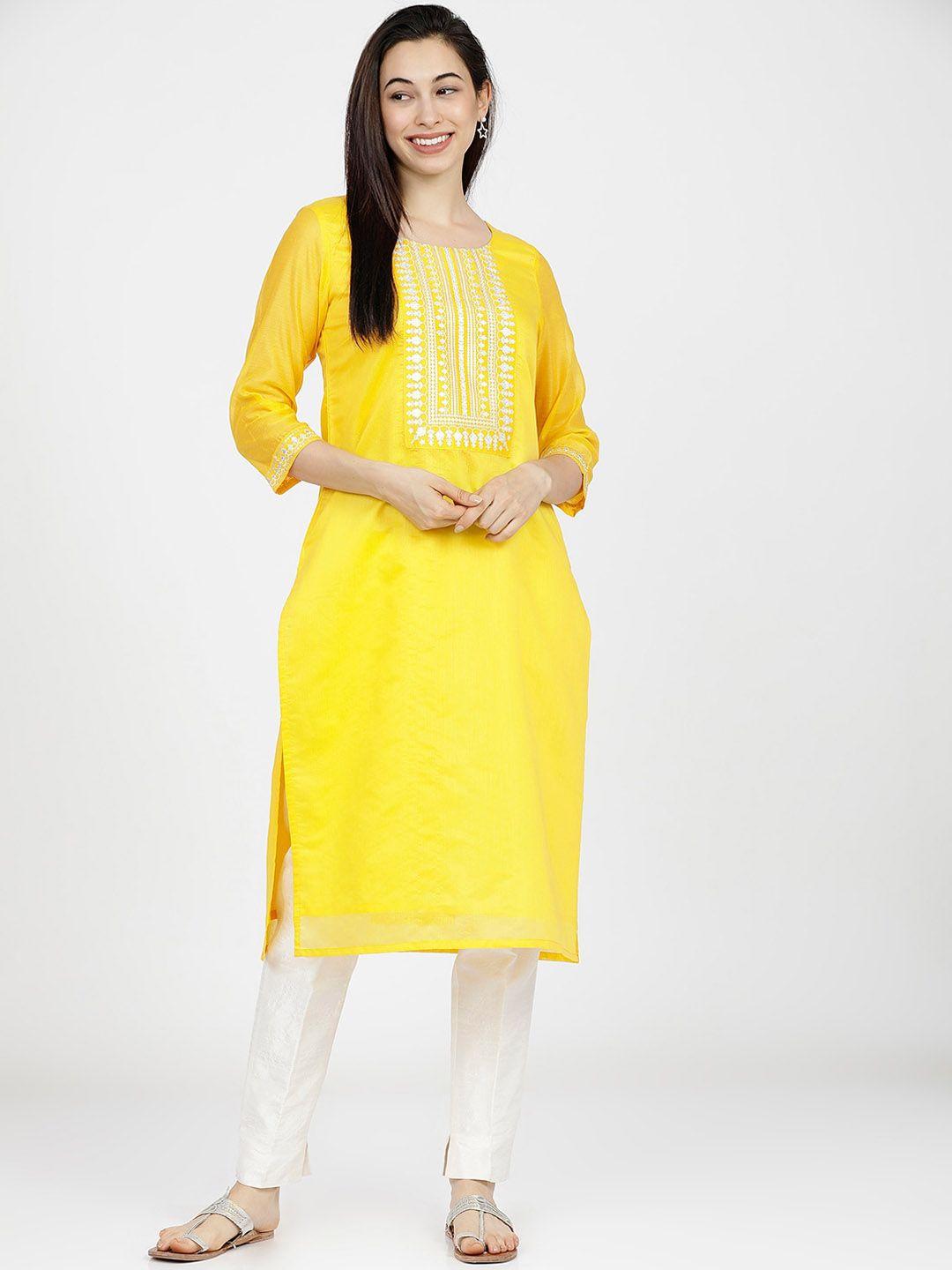 vishudh women yellow kurta