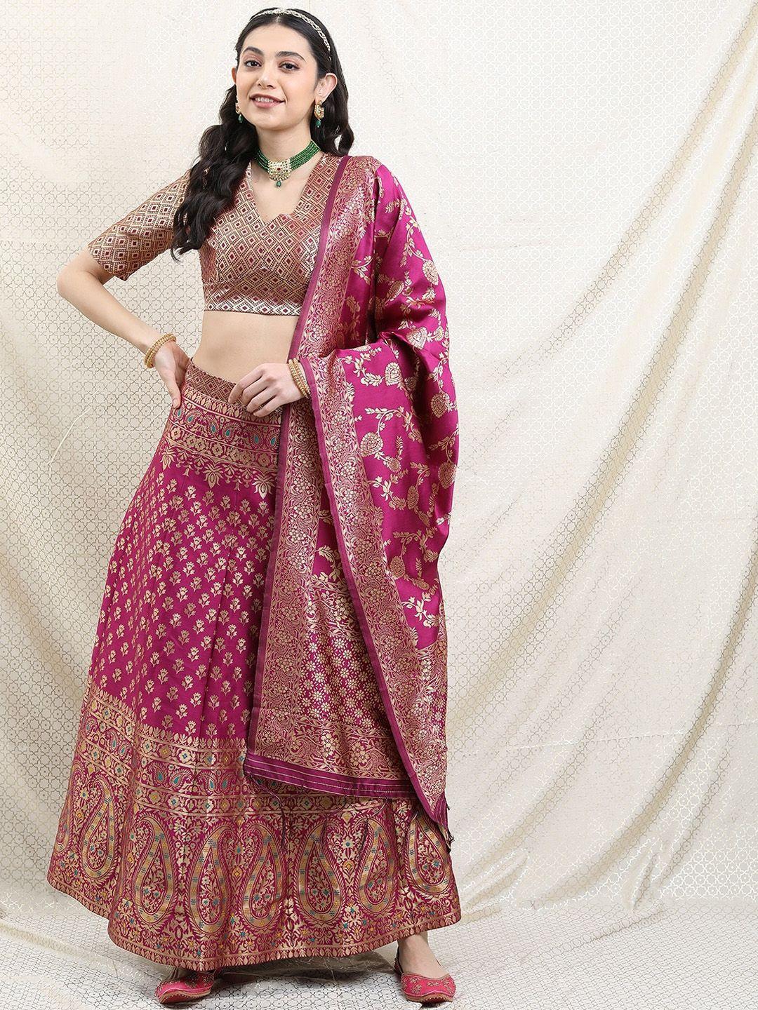 vishudh woven design ready to wear lehenga & blouse with dupatta