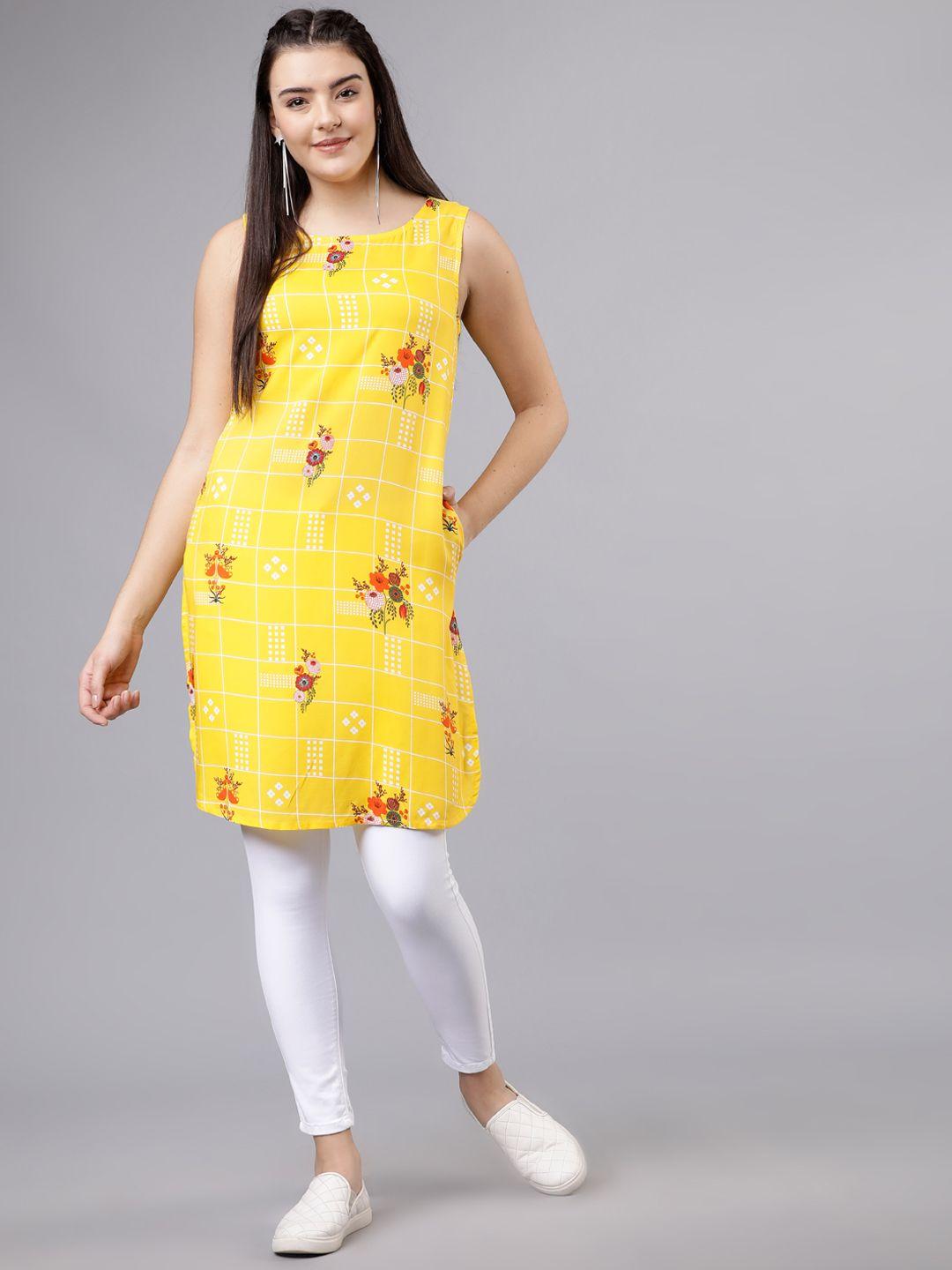 vishudh yellow printed tunic