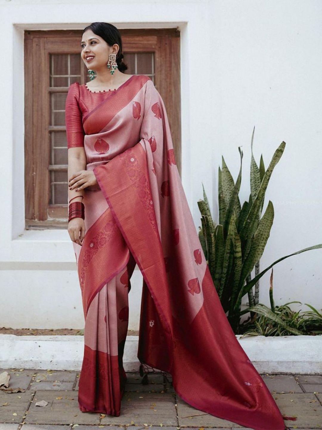 visit wear ethnic motifs woven design zari kanjeevaram saree