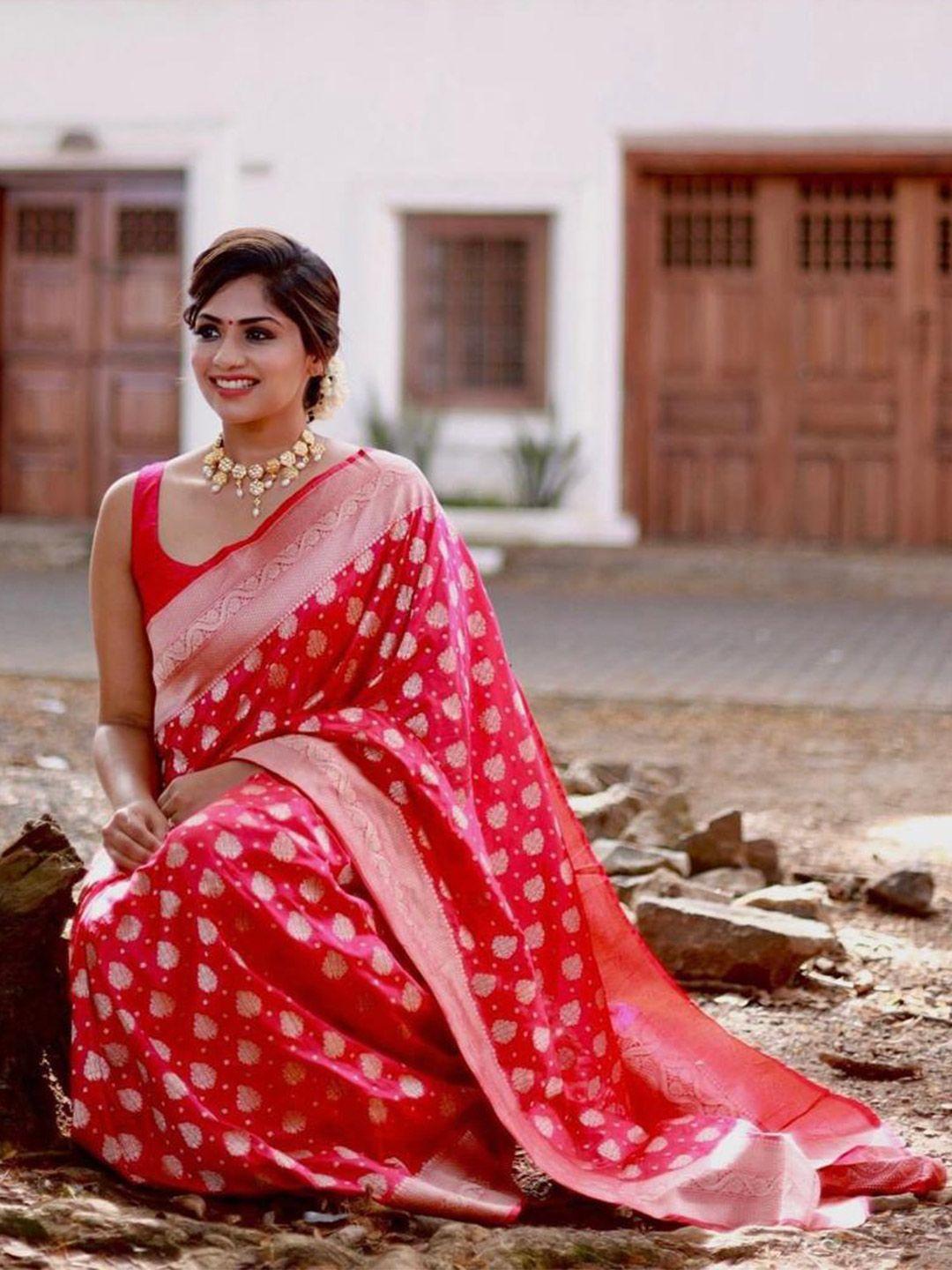 visit wear floral woven design zari art silk kanjeevaram saree