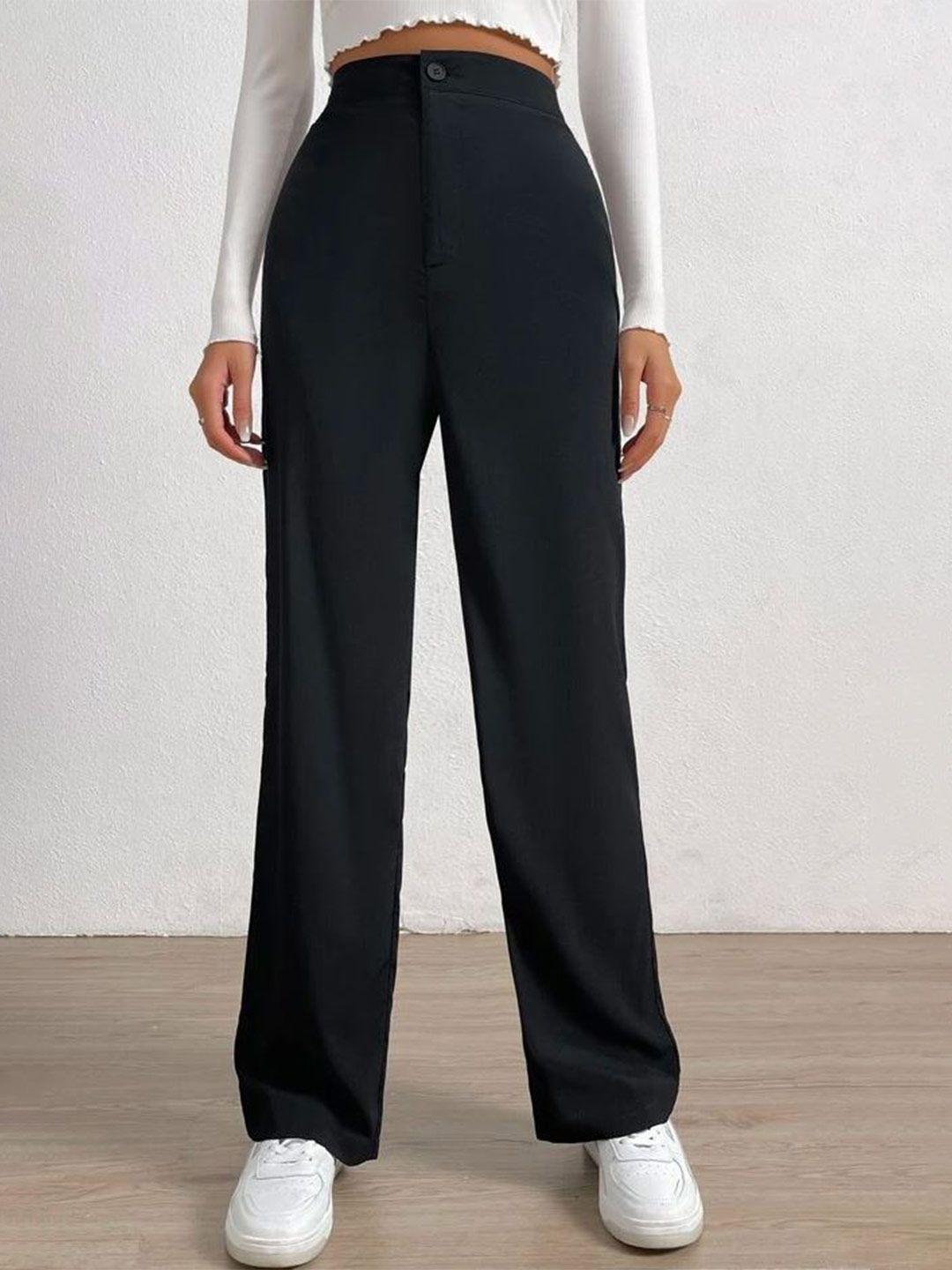 visit wear women high-rise parallel trousers