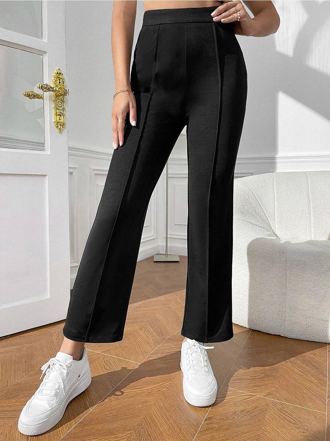 visit wear women high-rise pleated bootcut trousers