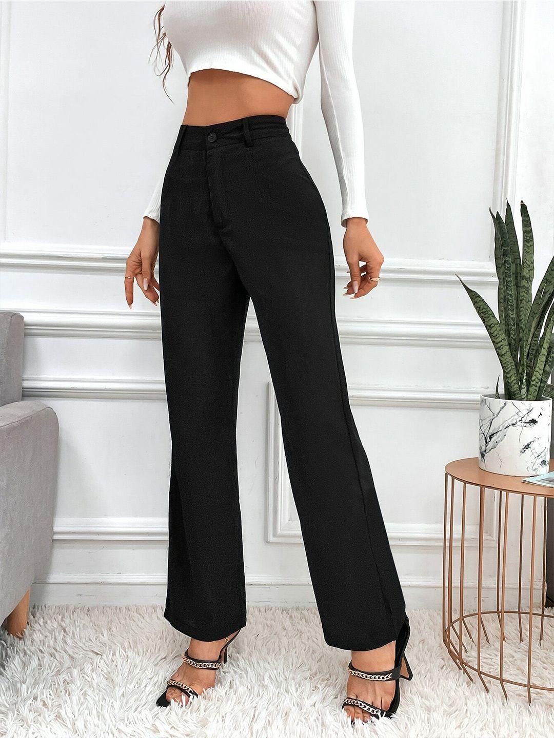 visit wear women high-rise pleated bootcut trousers