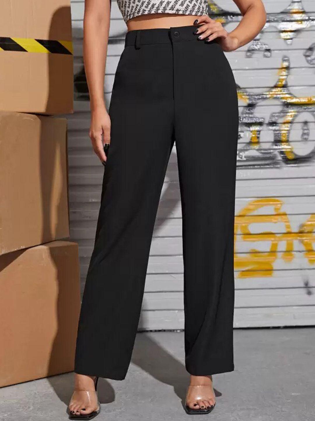 visit wear women self design high-rise trousers