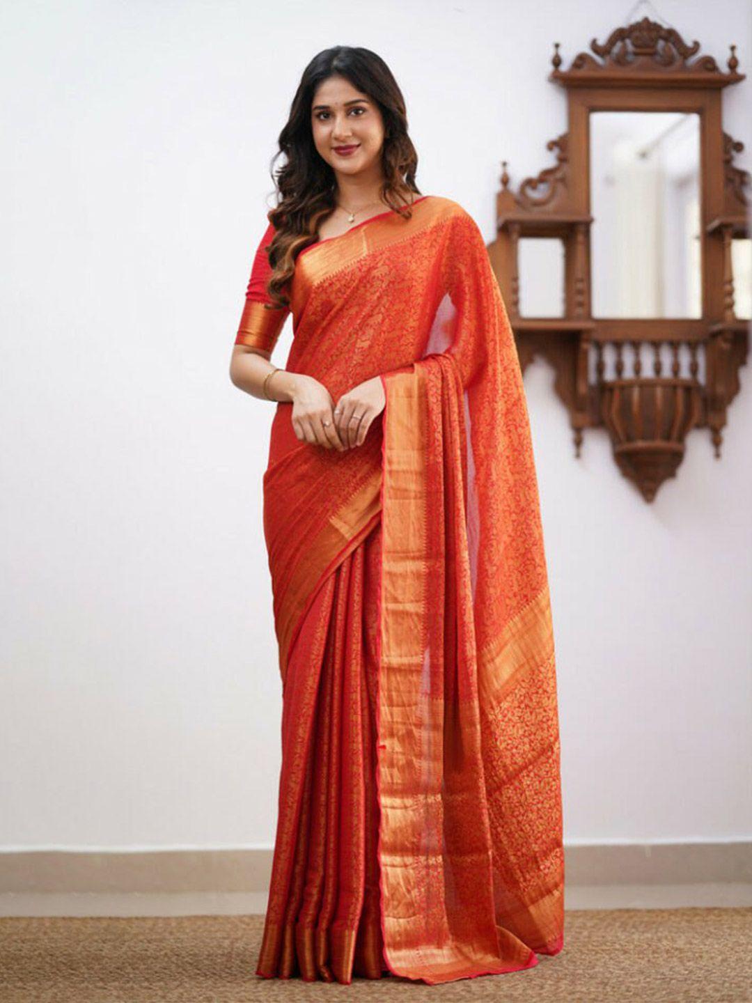visit wear woven design ethnic motifs zari banarasi saree