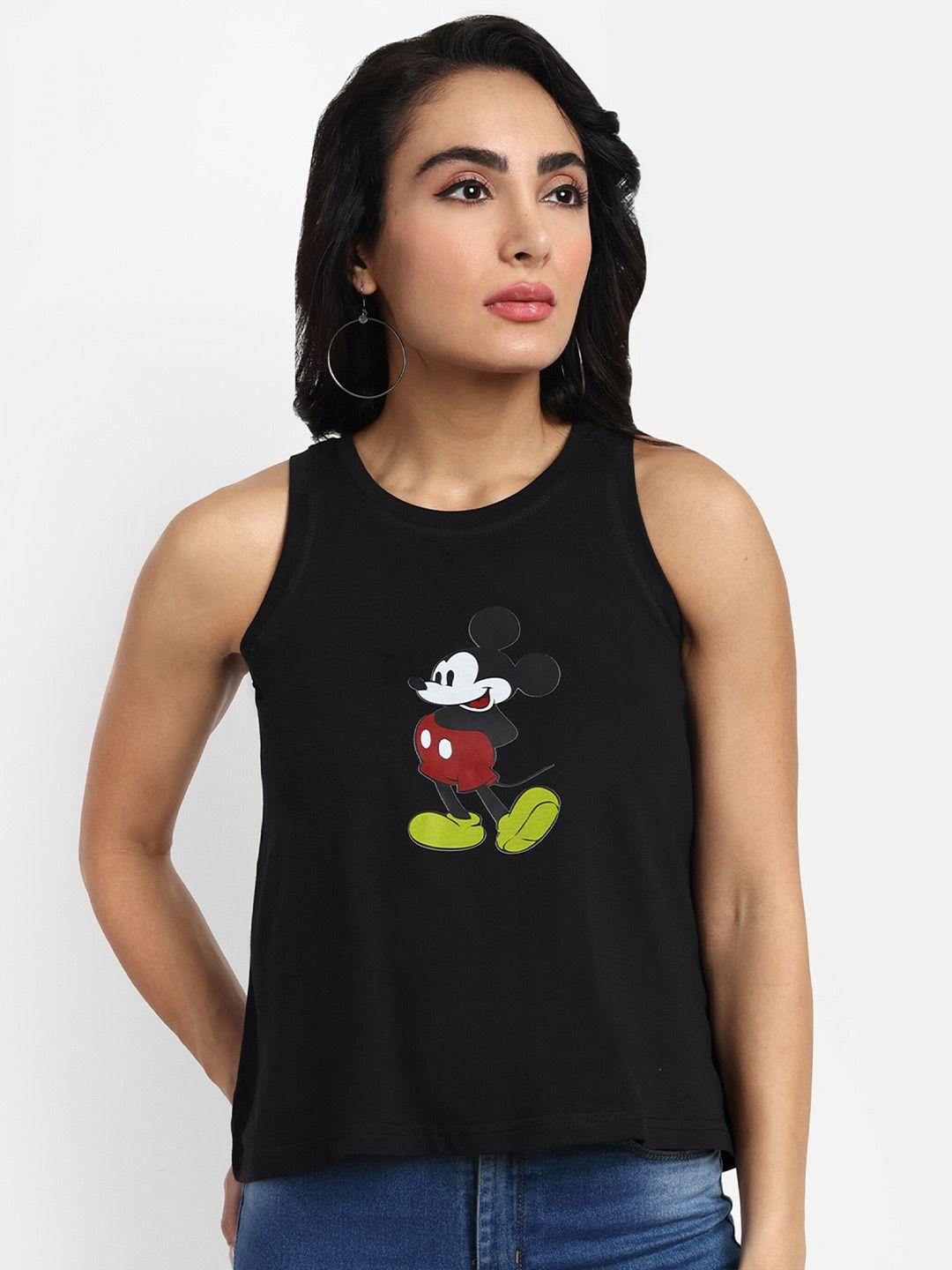 viso mickey mouse printed cotton tank top