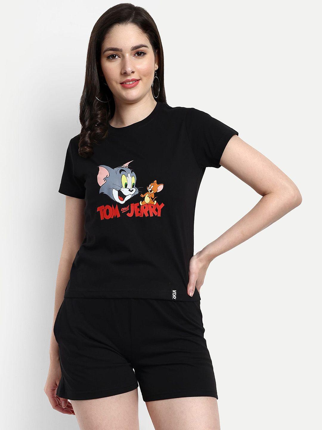 viso mickey mouse printed round neck t-shirt & shorts