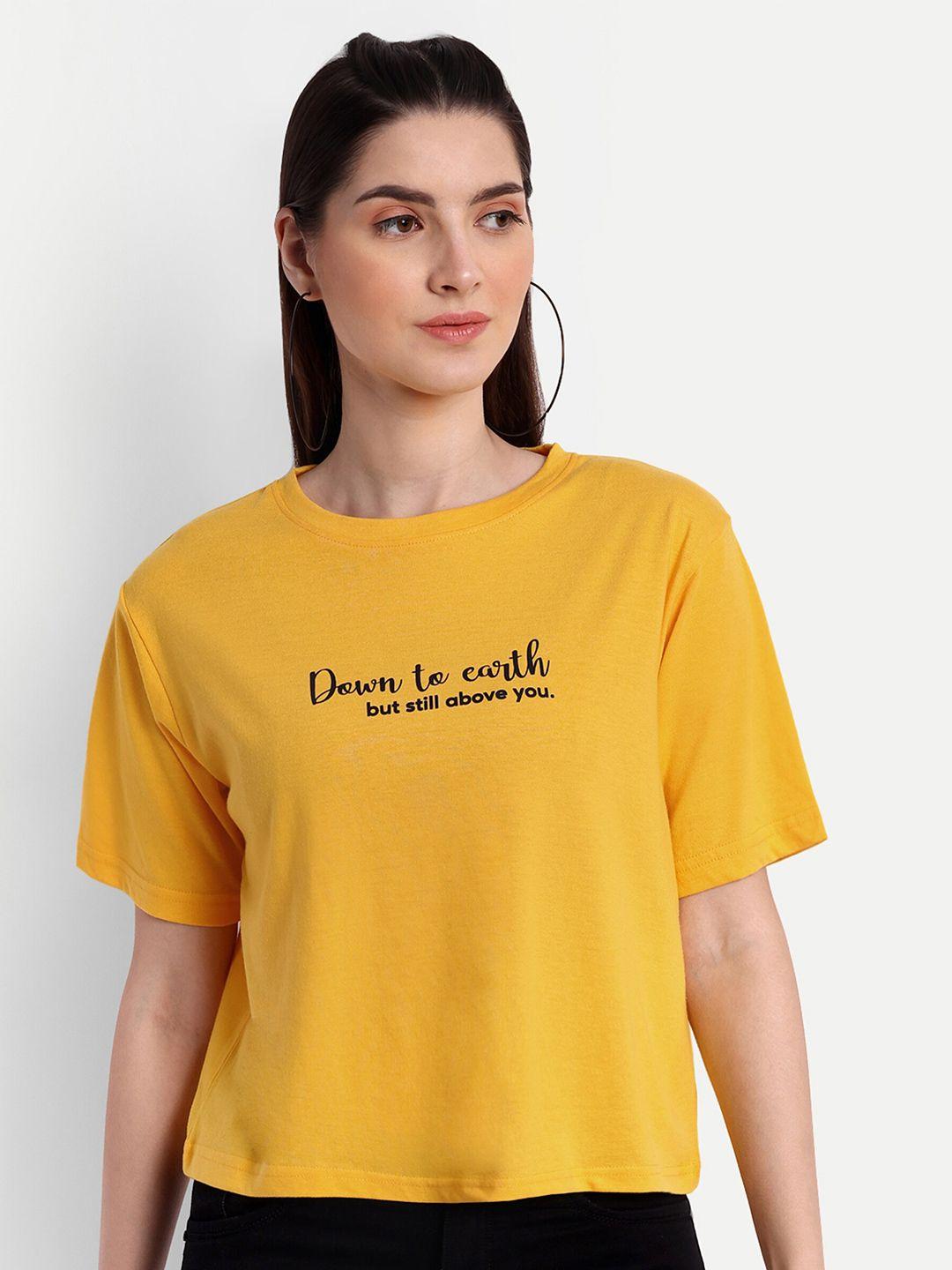 viso typography printed round neck cotton oversized t-shirt
