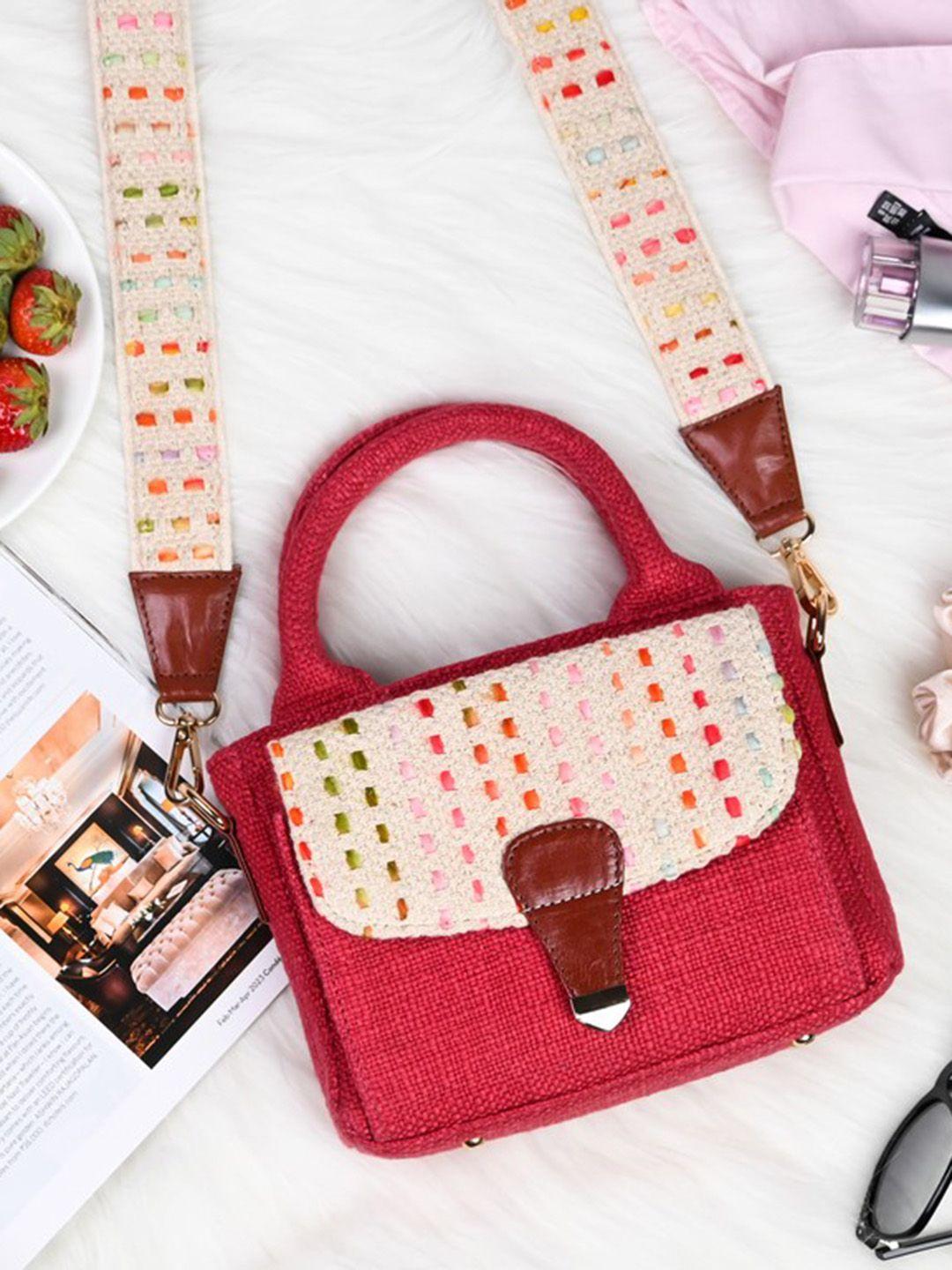 visual echoes embellished structured sling bag