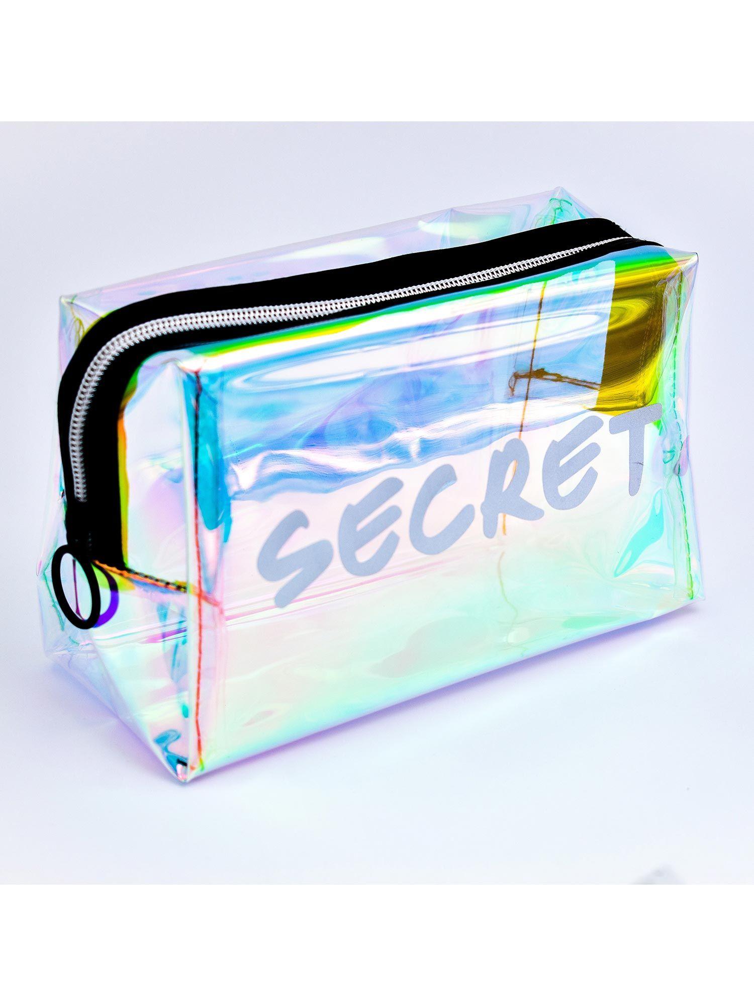 visual echoestm glam it up secret holographic multi-purpose make up travel pouch black