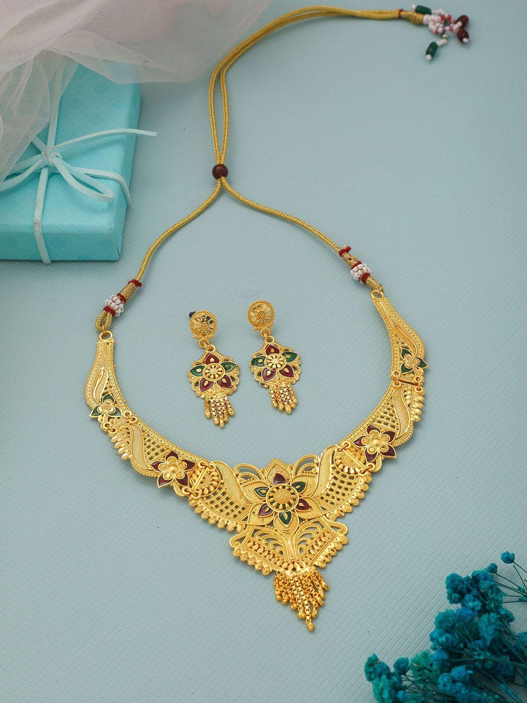 vita bella gold-plated enamelled jewellery set