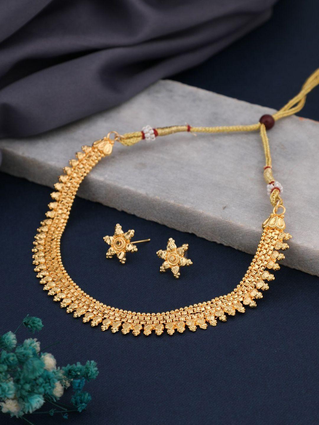 vita bella gold-plated necklace & earrings
