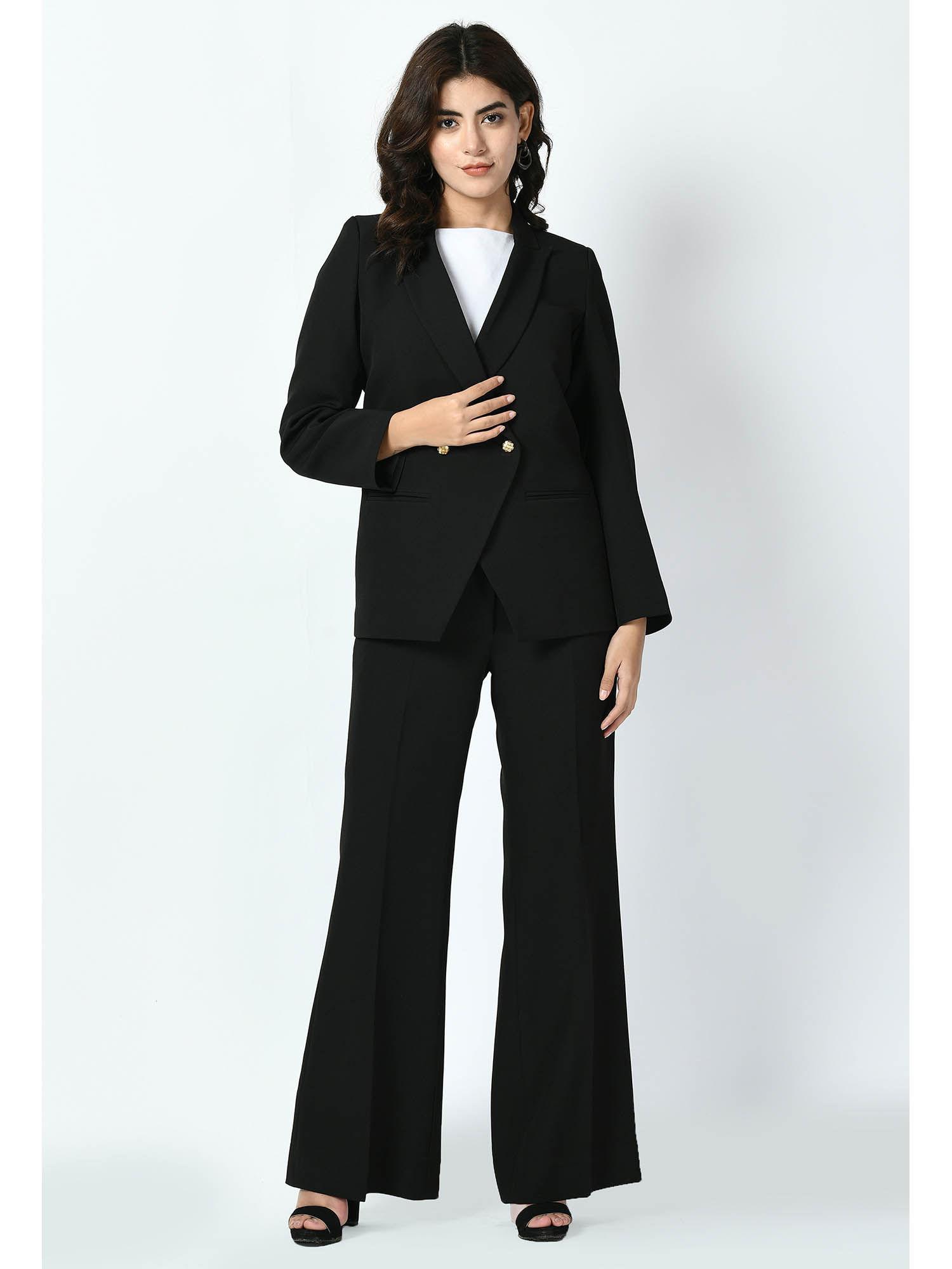 vitality formal blazer with flared trouser - black (set of 2)