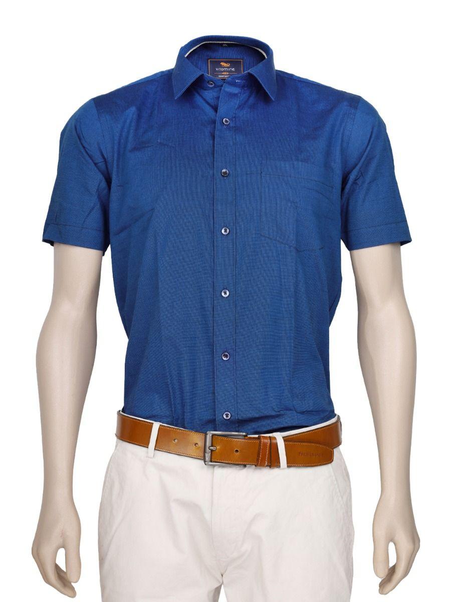 vitomine blue formal cotton shirt