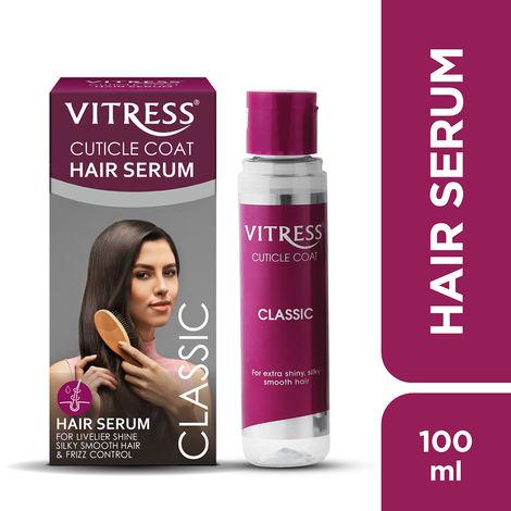 vitress cuticle coat classic hair serum, instant hair transformation, damage & frizz control hair serum for women, satin-soft touch, livelier shine, easy-to-manage, for dry and frizzy hair, suitable for all hair types, 100 ml