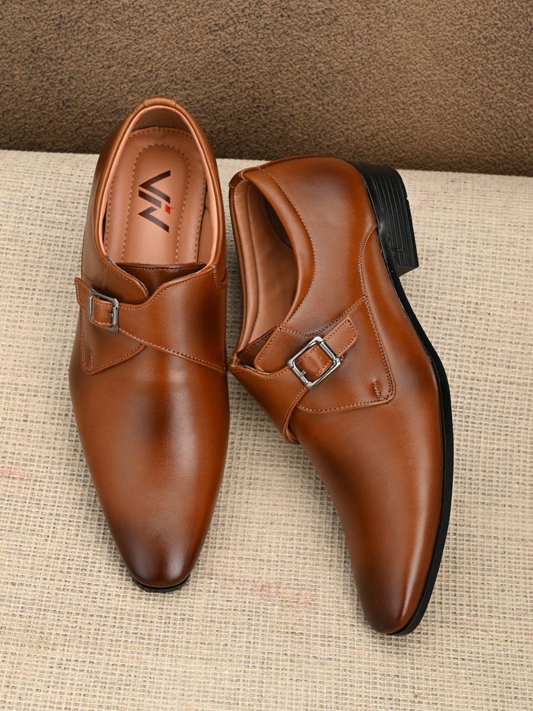 viv men tan monk formal shoes