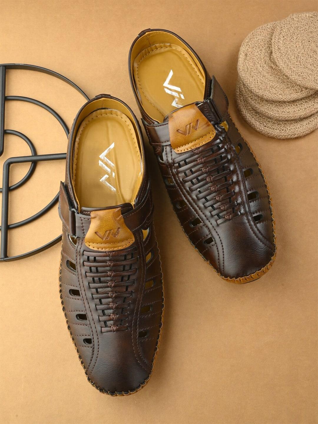 viv men woven design mule comfort sandals