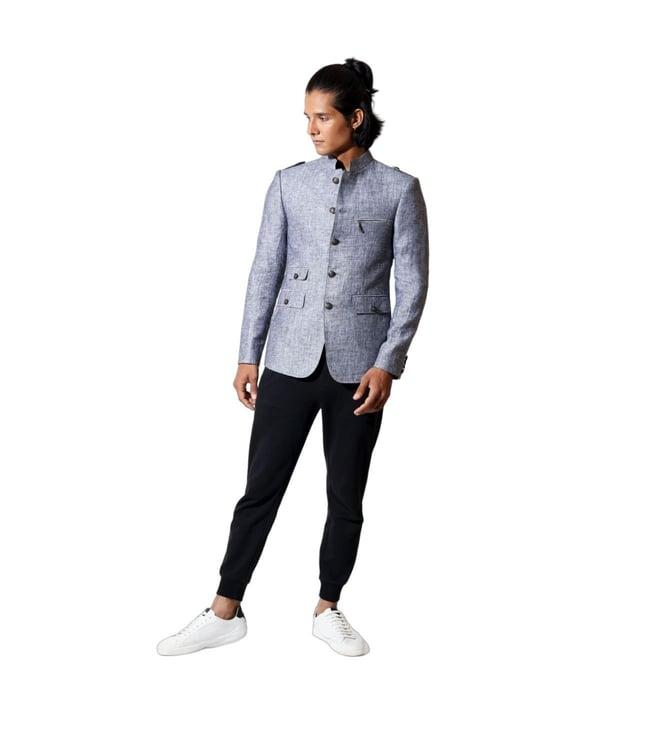vivek karunakaran grey sporty bandhagla with zipper pocket