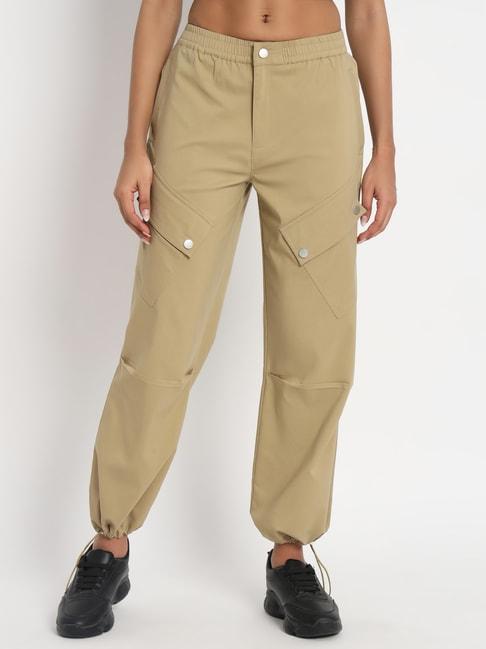 vividartsy beige other relaxed fit mid rise joggers