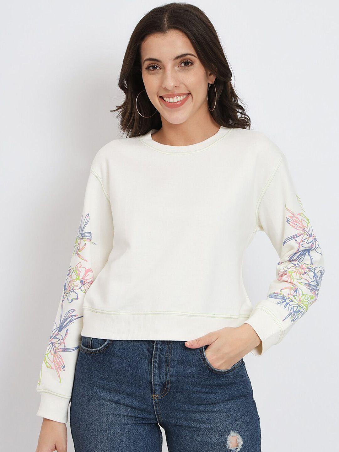 vividartsy floral printed pure cotton pullover sweatshirt