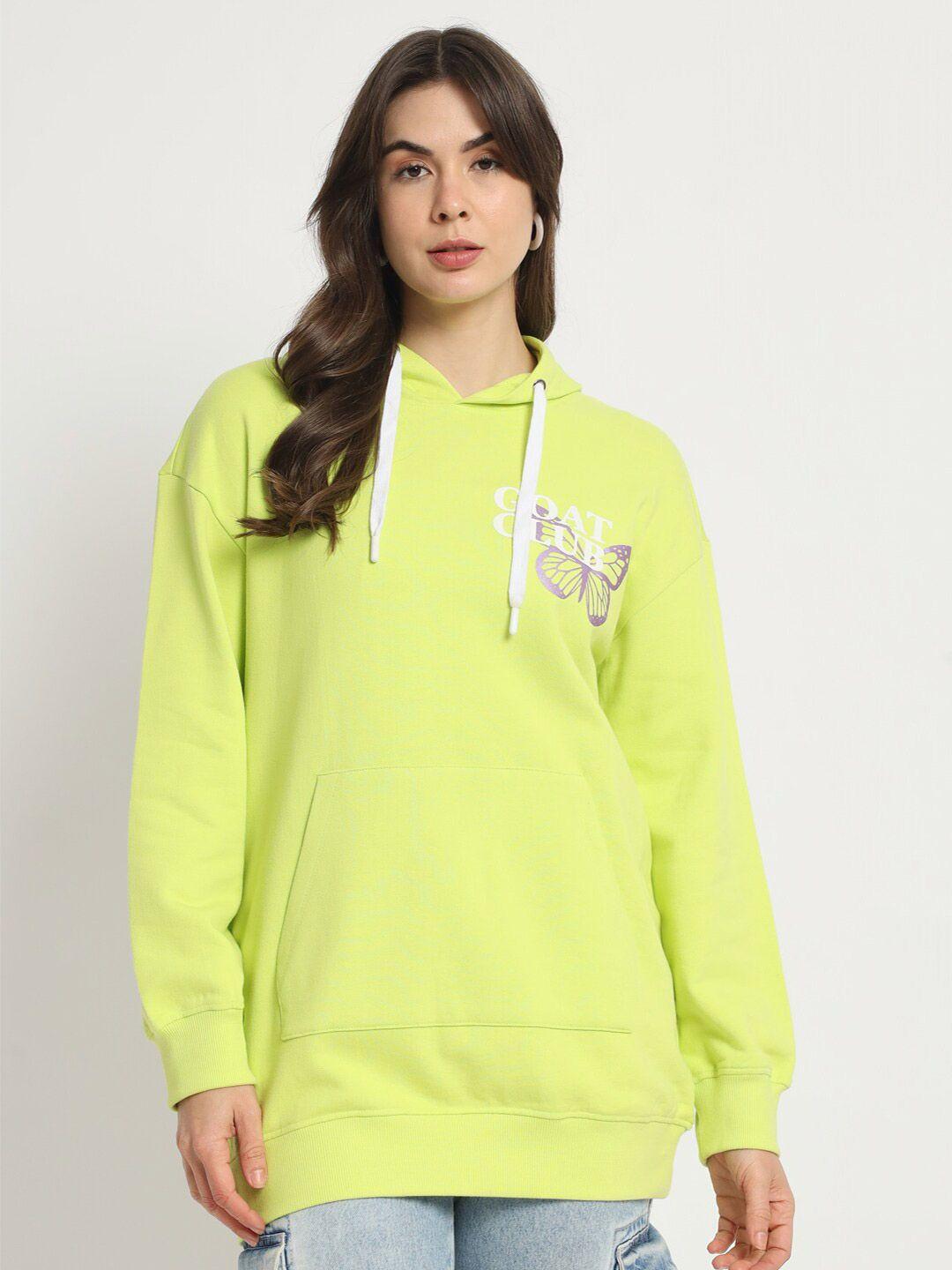 vividartsy graphic printed cotton hooded sweatshirt